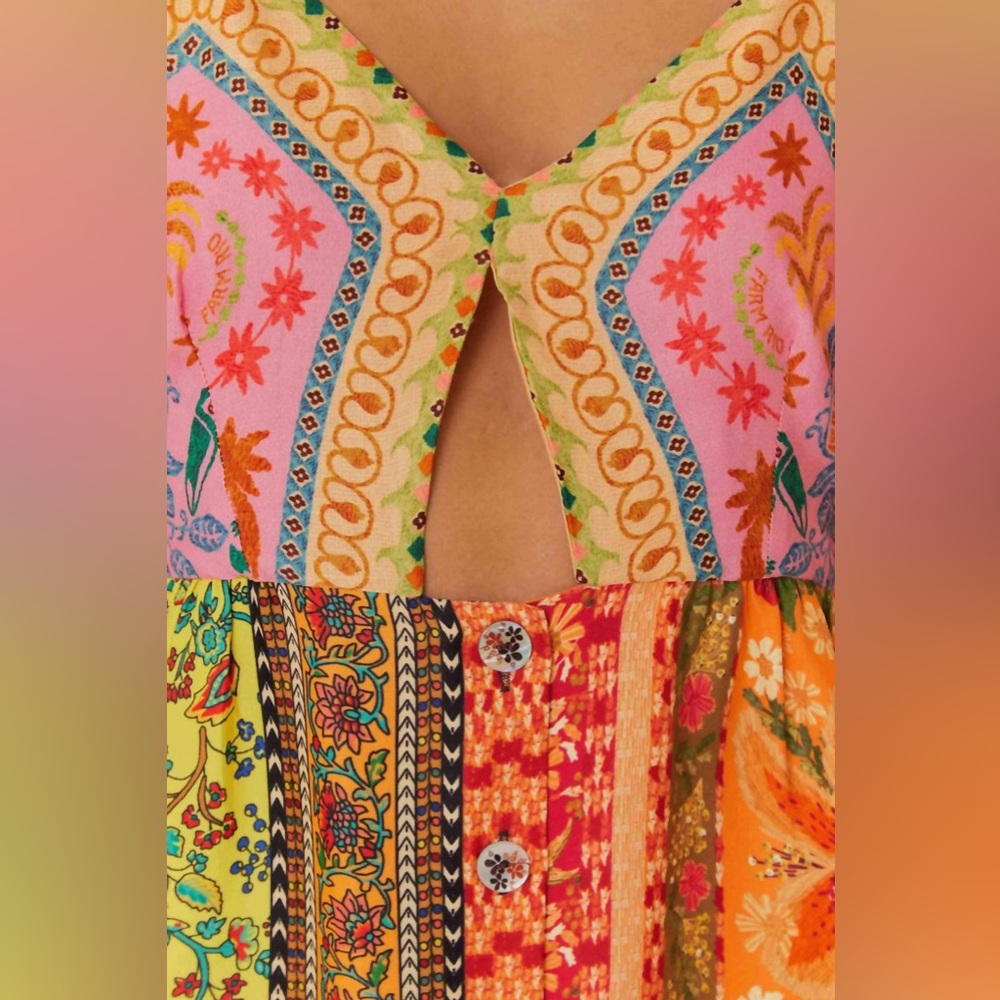 FARM Rio Mixed Scarves-print midi dress, Size Medium, $245 - Picture 6 of 13